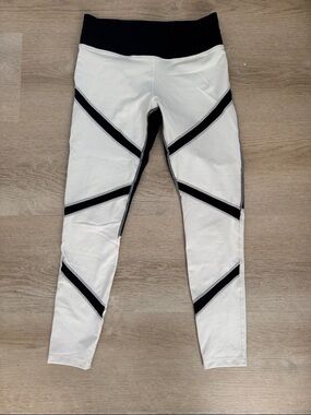 Women's White and Black Performance Leggings